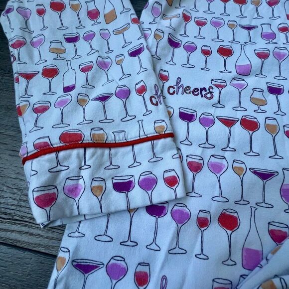 Bed Head Pajama Set Cheers Wine Girls Slumber Party Cotton Pockets Colorful - Picture 4 of 7